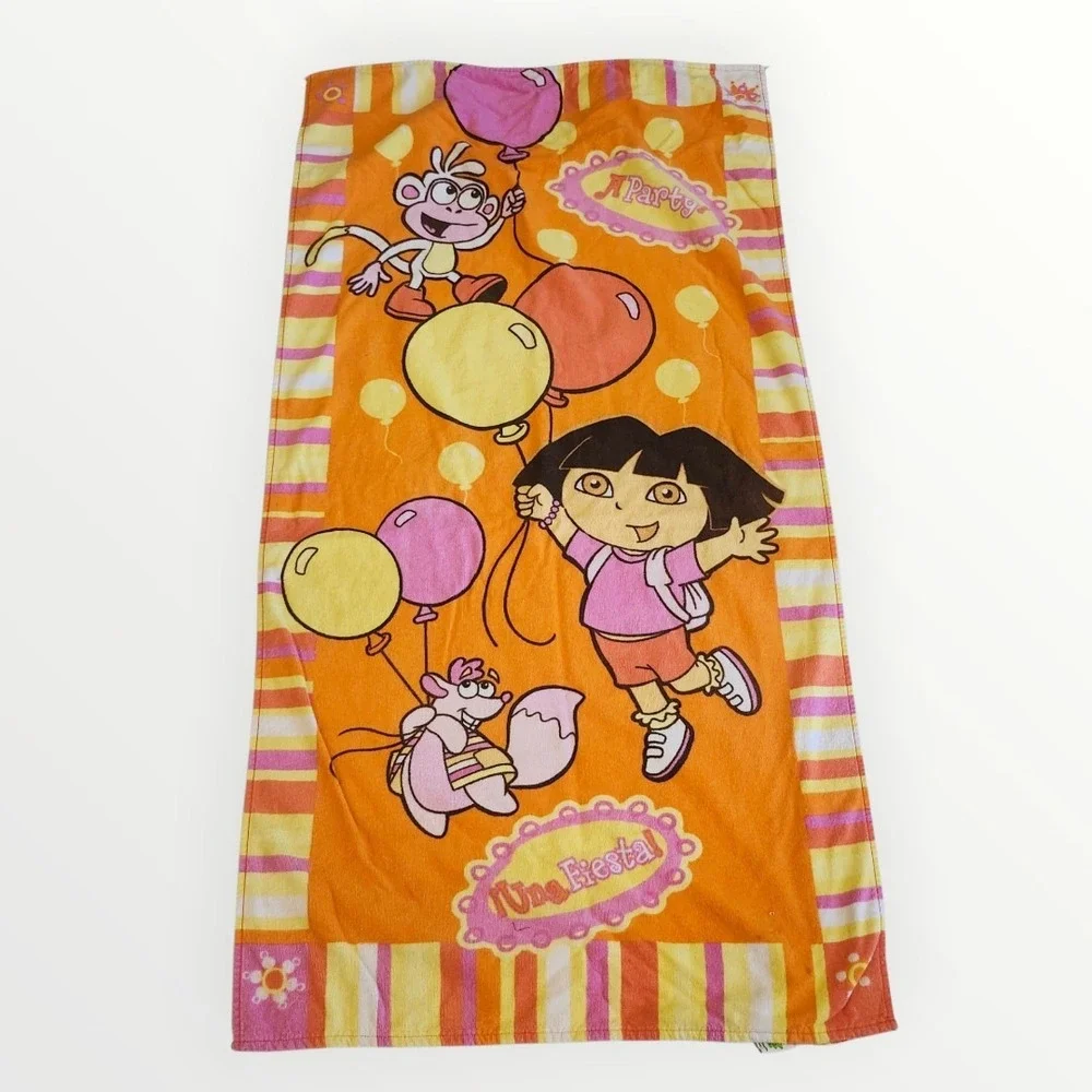 Vintage Dora the Explorer Beach Towel Orange Una Fiesta Vintage Y2K